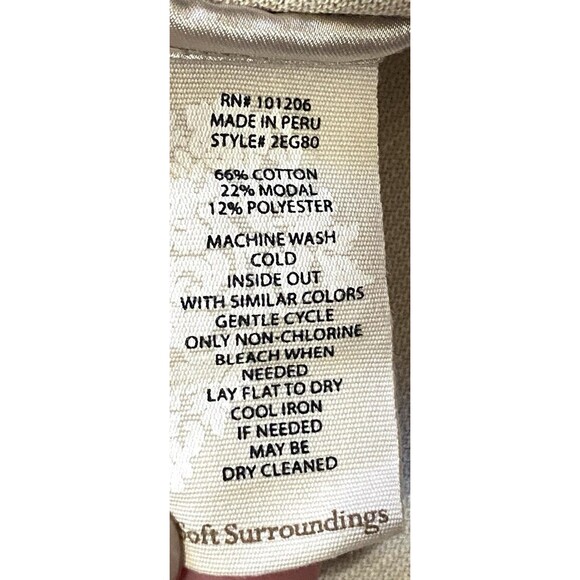 Soft Surroundings Long Modal Cardigan Medium Tan Knit Open Front Style 2EG80 - Picture 7 of 11